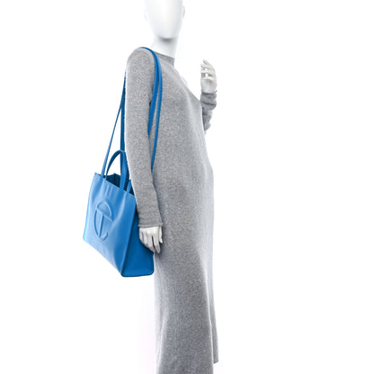 Telfar Vegan Leather Medium Shopping Bag Cyan 2 of 10