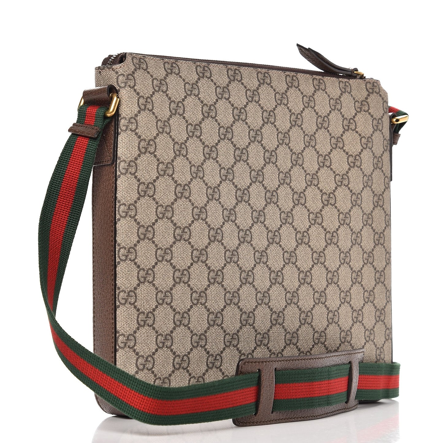 Soft GG Supreme Monogram Courrier Web Medium Flat Messenger Bag Beige New Acero Multicolor