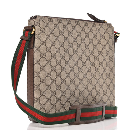 Gucci Soft GG Supreme Monogram Courrier Web Medium Flat Messenger Bag Beige New Acero Multicolor 3 of 8