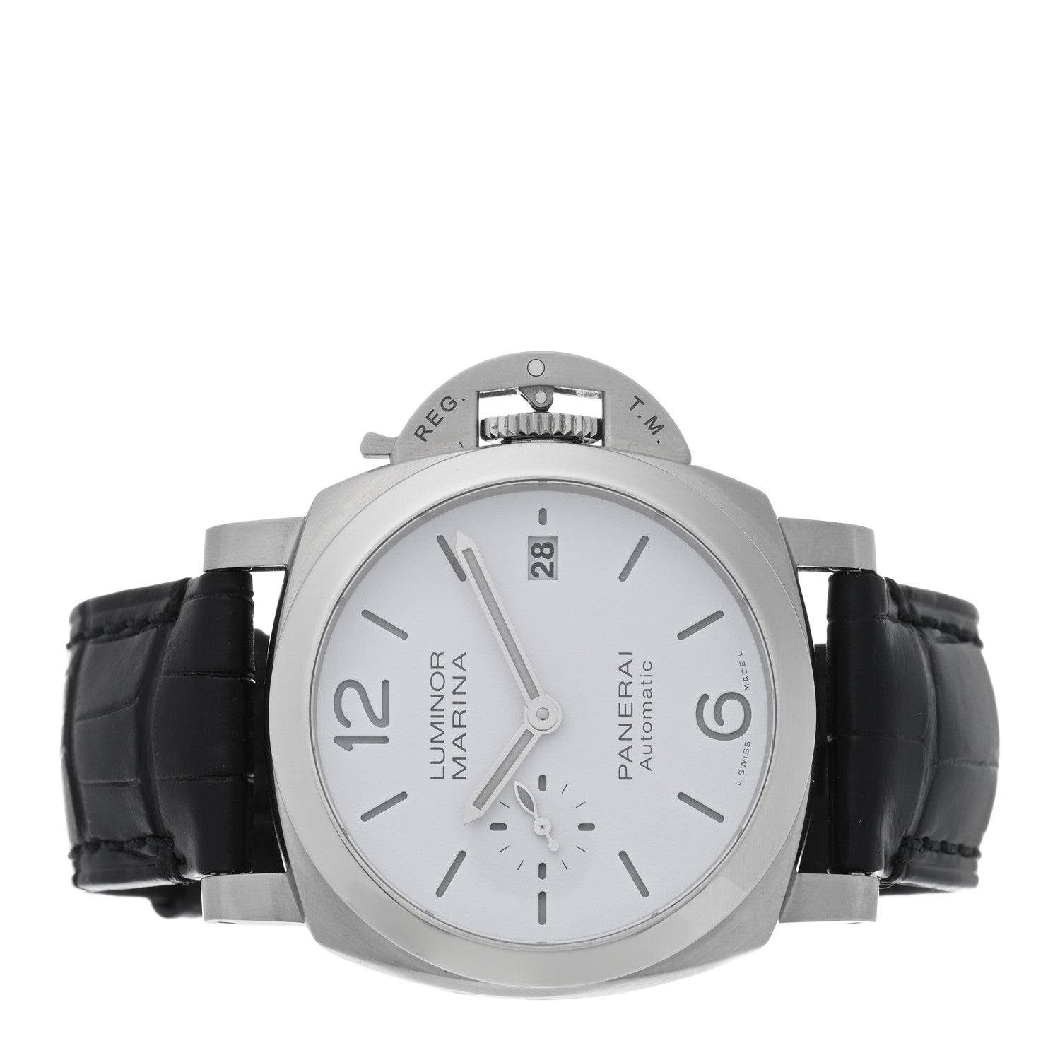 Panerai Stainless Steel Alligator 40mm Luminor Quaranta Automatic Watch White PAM01371 2 of 5