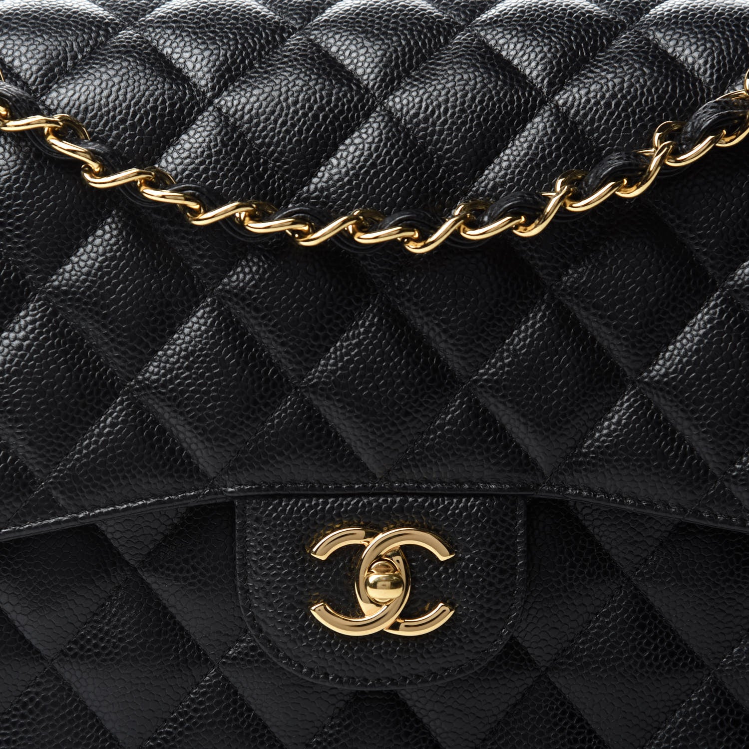 Chanel Caviar Quilted Jumbo Double Flap Black 11 of 12