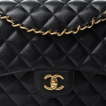 Chanel Caviar Quilted Jumbo Double Flap Black 11 of 12
