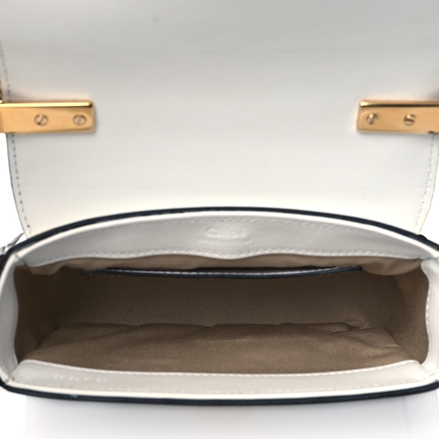 Chloe Calfskin Crocodile Embossed Mini C Double Carry Brilliant White 5 of 9