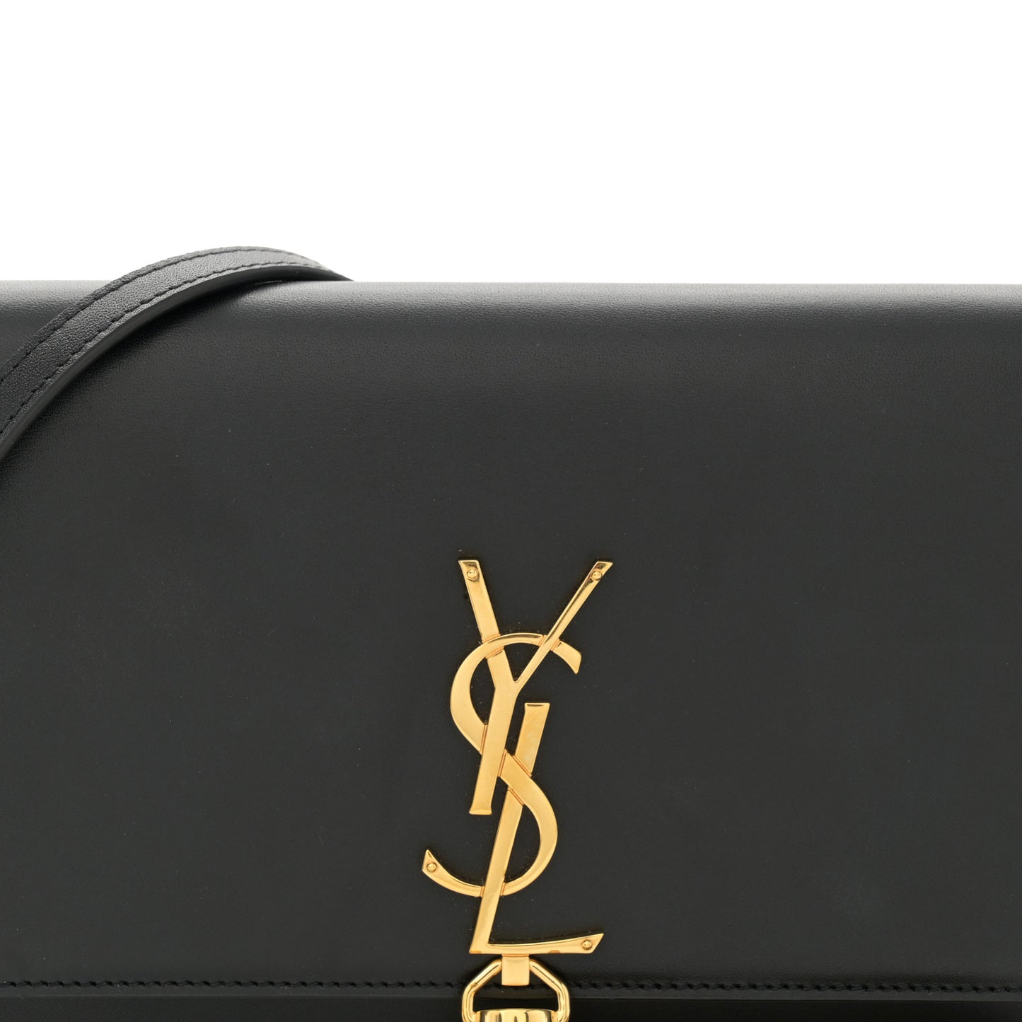 Smooth Calfskin Classic Monogram Kate Tassel Chain Wallet Black