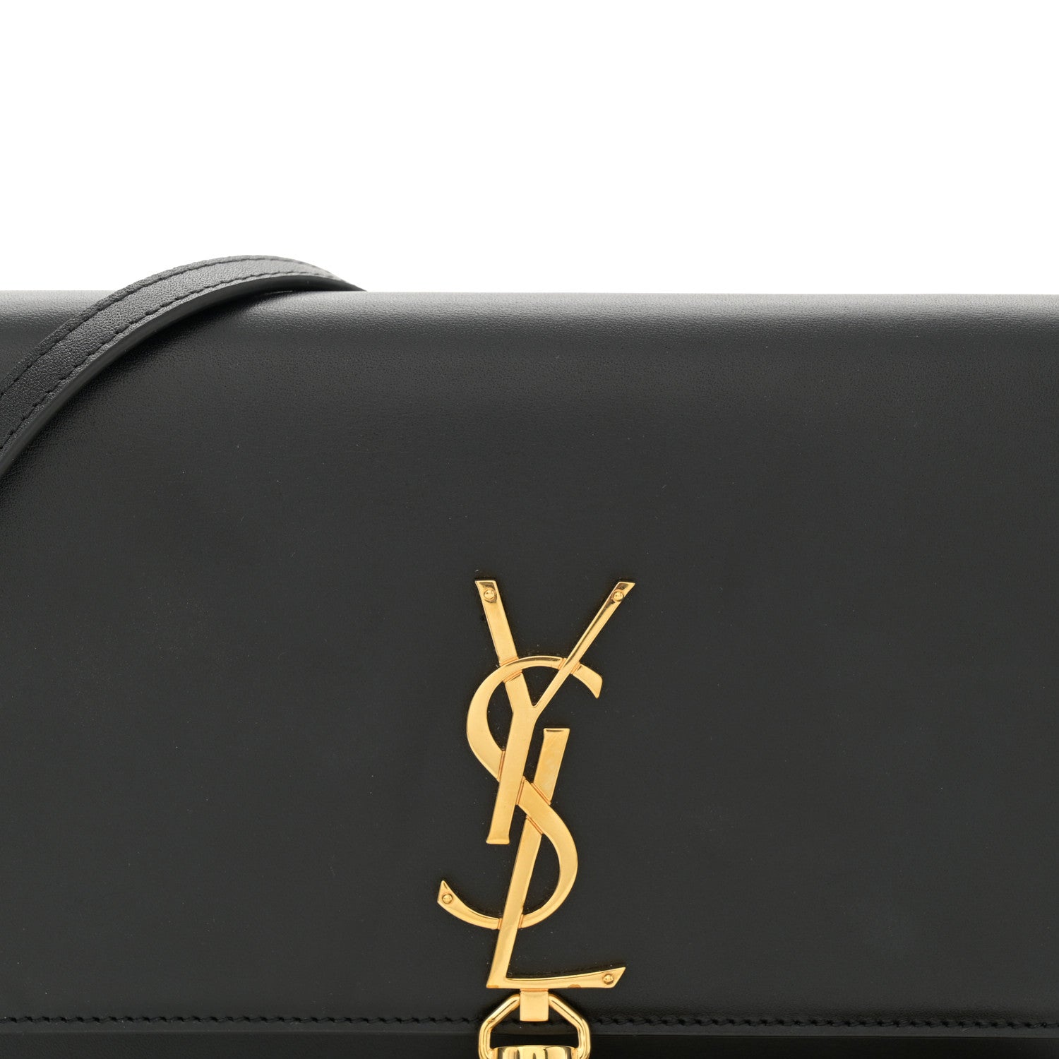 Saint Laurent Smooth Calfskin Classic Monogram Kate Tassel Chain Wallet Black 7 of 10