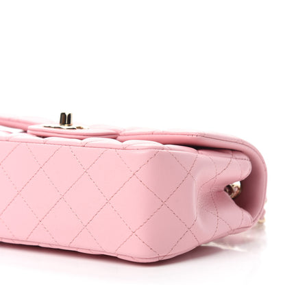 Chanel Lambskin Quilted Mini Rectangular Flap Pink 7 of 11