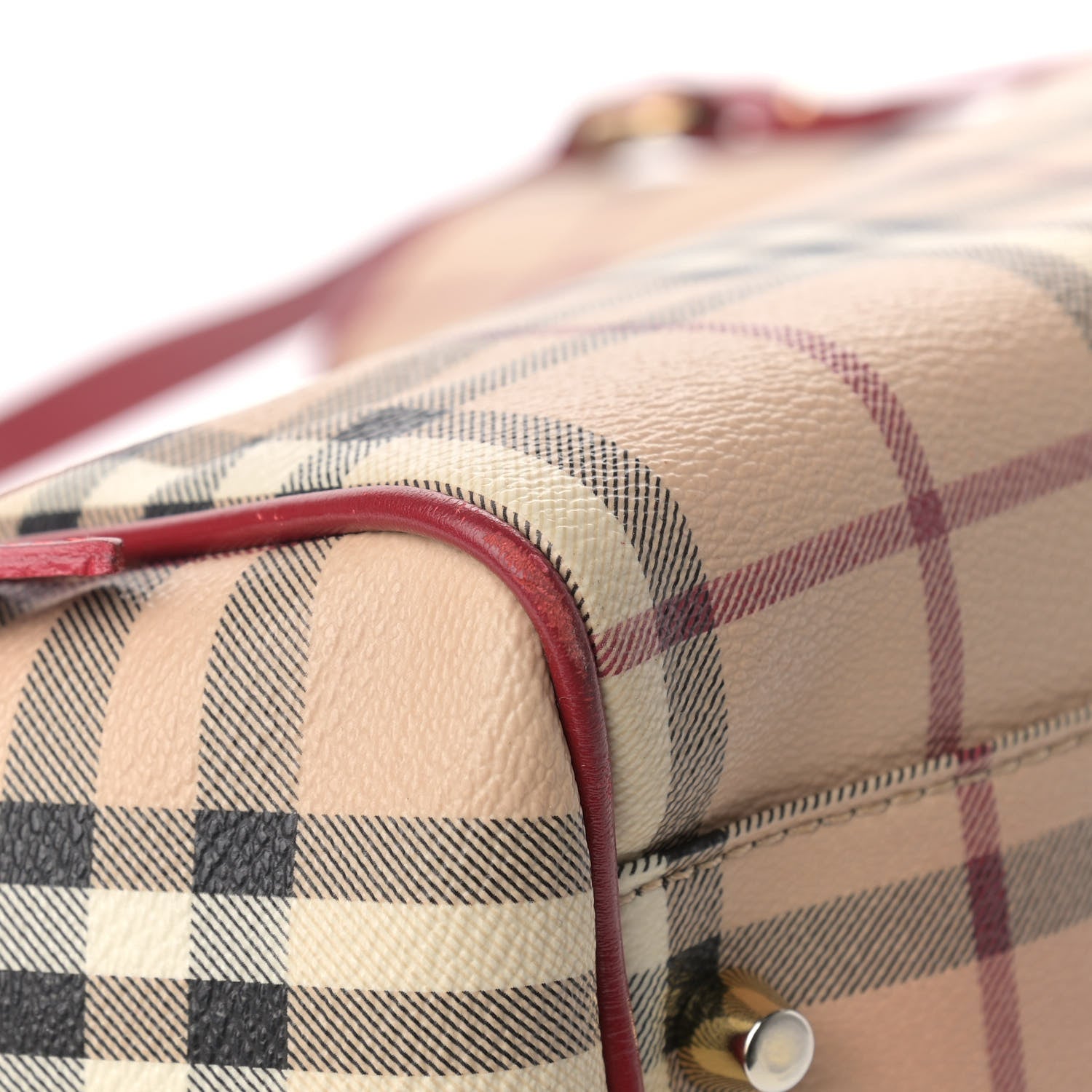 Burberry Haymarket Check Canterbury Tote Military Red 10 of 11