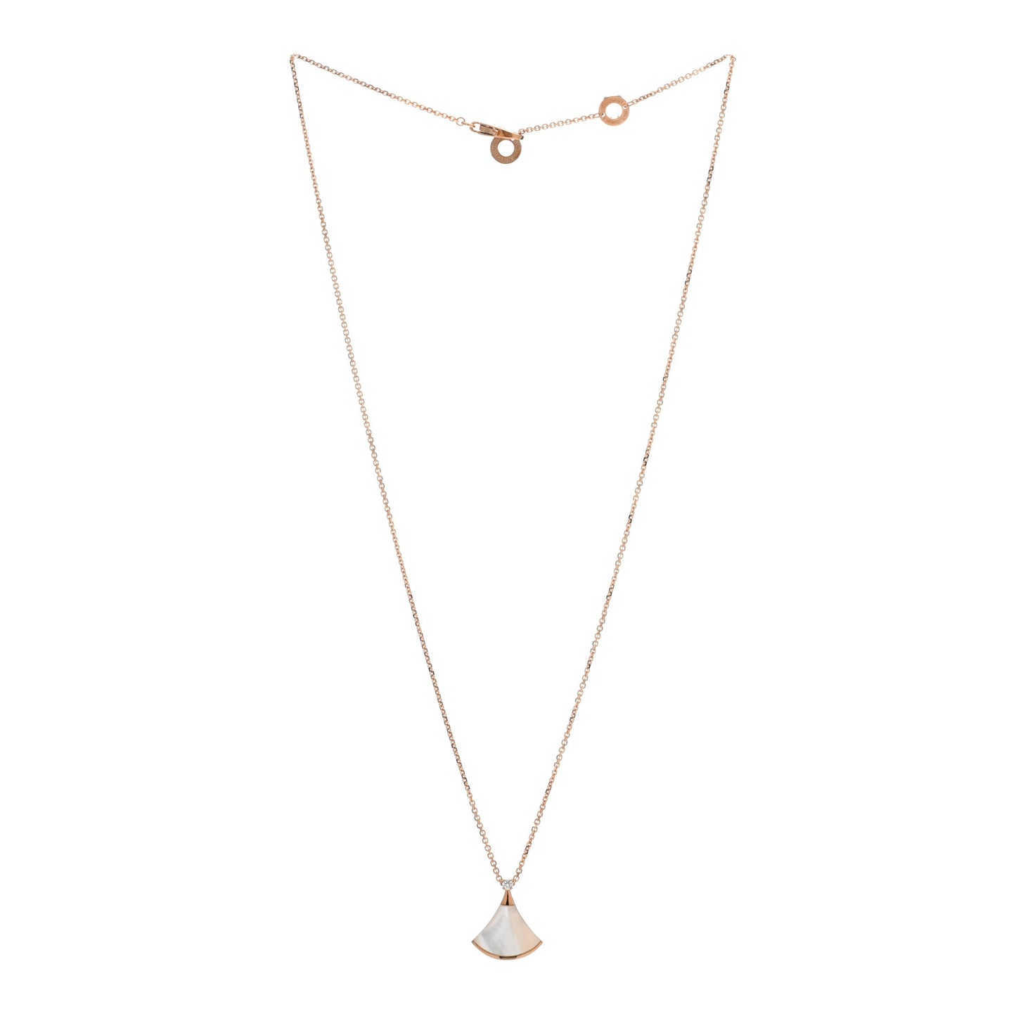 18K Rose Gold Diamond Mother of Pearl Small Divas' Dream Pendant Necklace