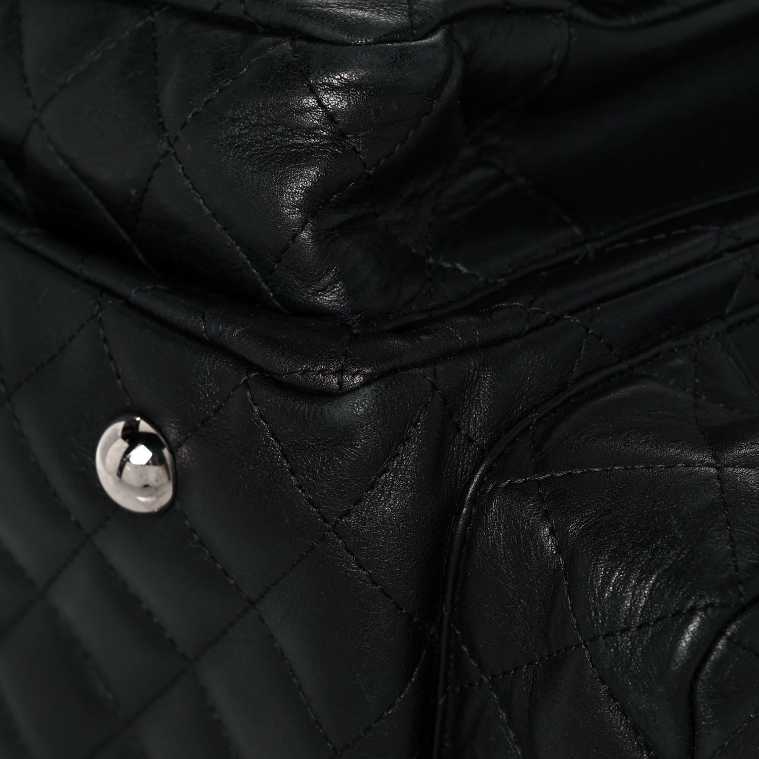 Chanel Calfskin Quilted Large Cambon Multipocket Reporter Black White 9 of 12