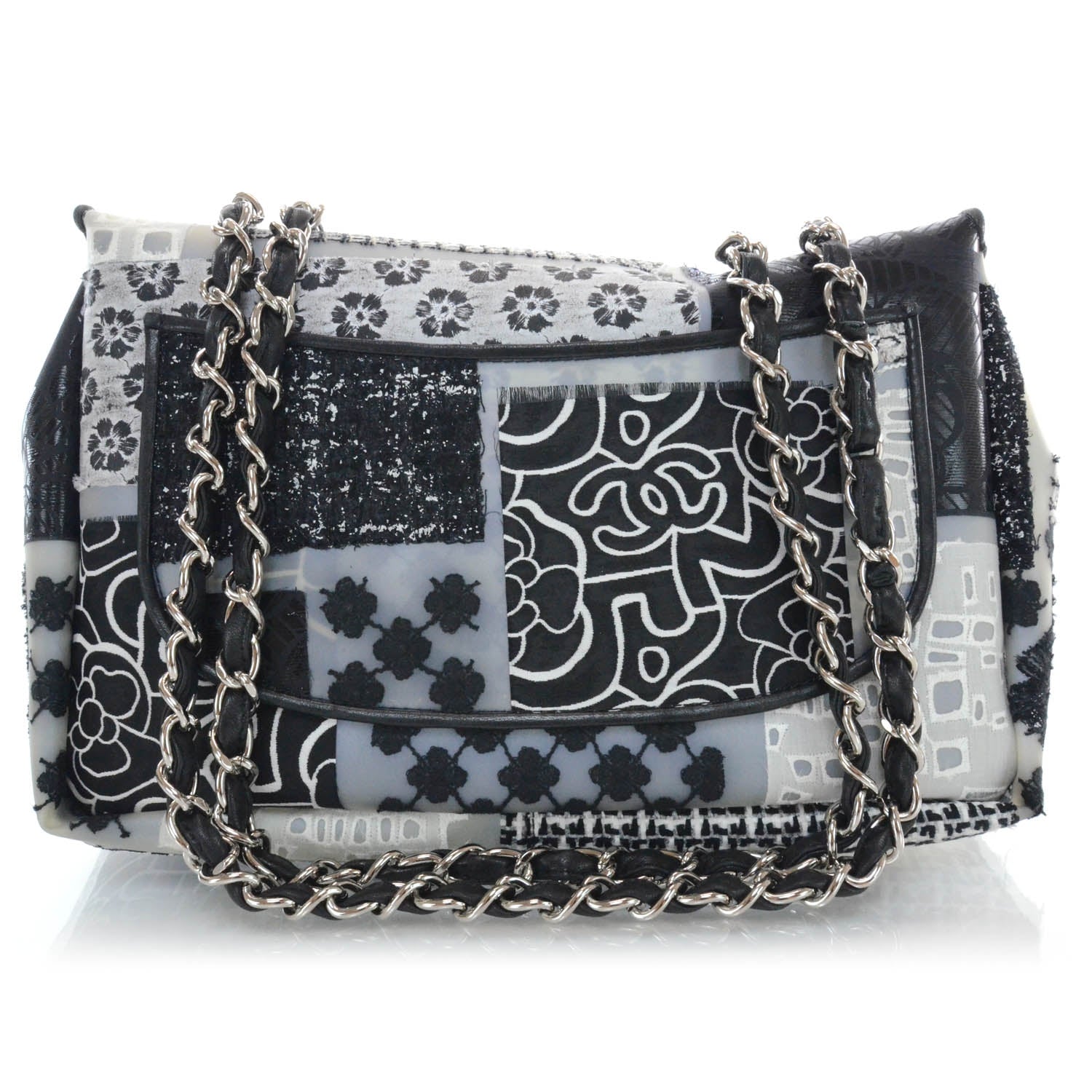 Chanel Patchwork Tweed Jumbo Flap 3 of 12