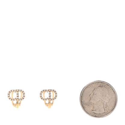 Christian Dior Crystal Clair D Lune Clip On Earrings Gold 2 of 5