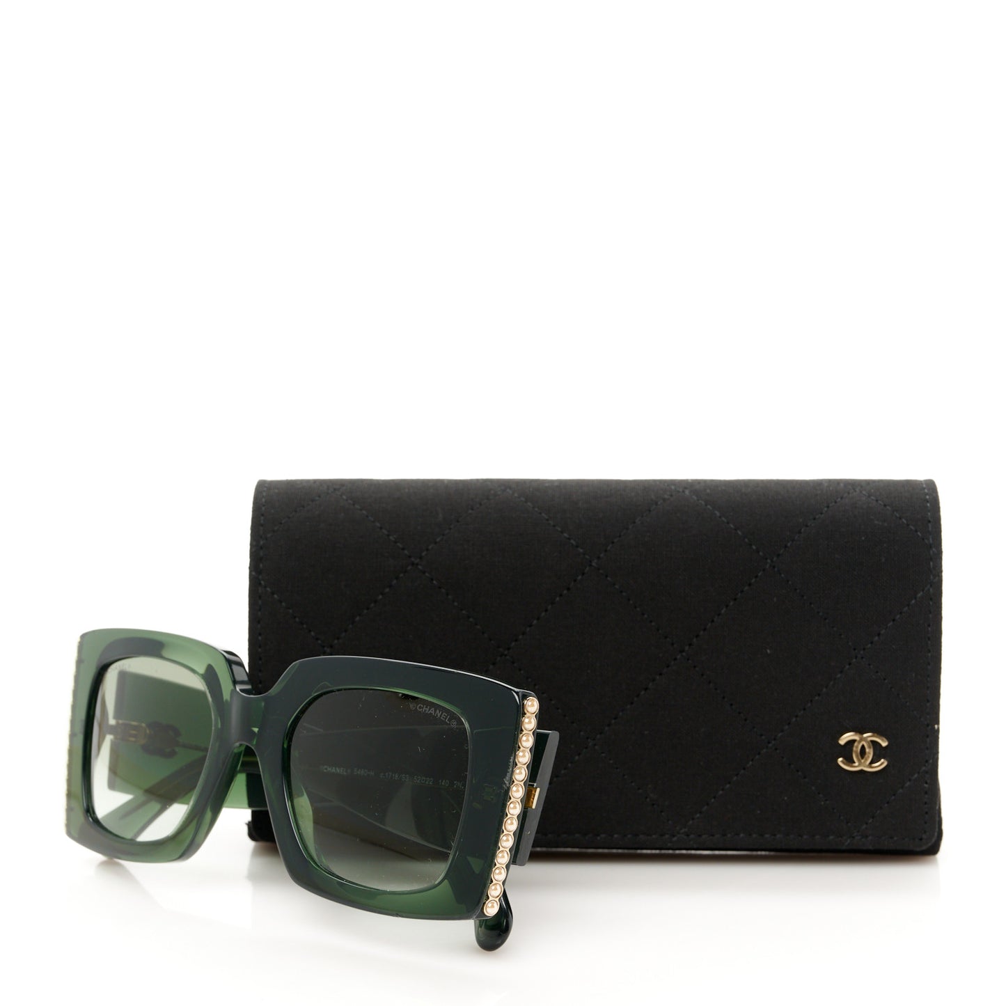 Acetate Pearl Rectangle Sunglasses 5480-H Dark Green