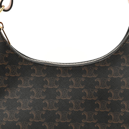 Celine Triomphe Canvas Calfskin Ava Shoulder Bag Tan 7 of 9