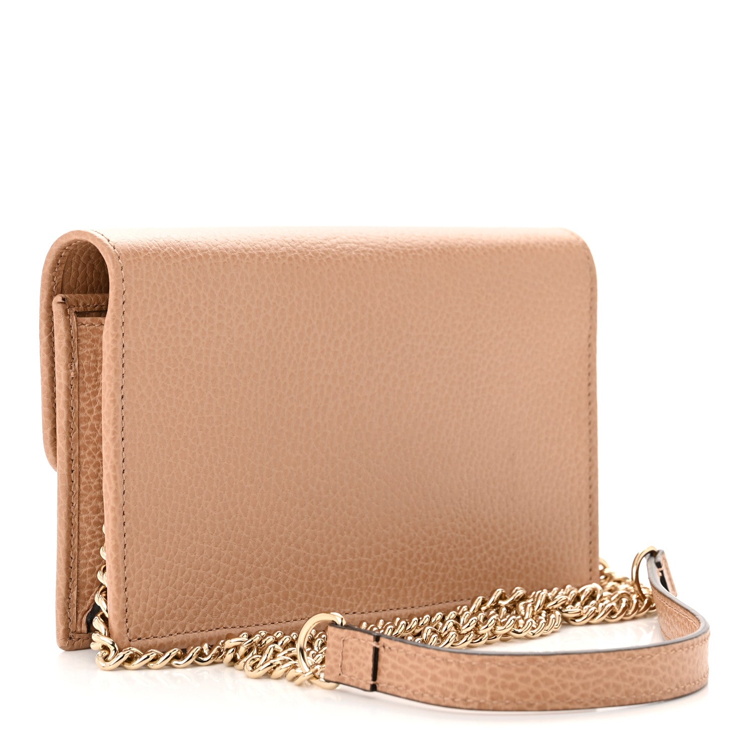 Gucci Dollar Calfskin Interlocking G Chain Wallet Camelia 3 of 10