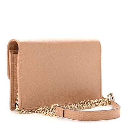 Gucci Dollar Calfskin Interlocking G Chain Wallet Camelia 3 of 10