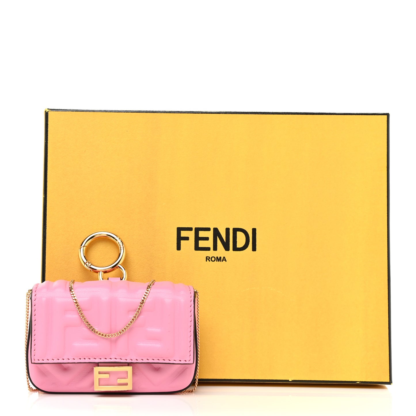 Nappa Matisse FF Embossed Nano Baguette Charm Lollypop