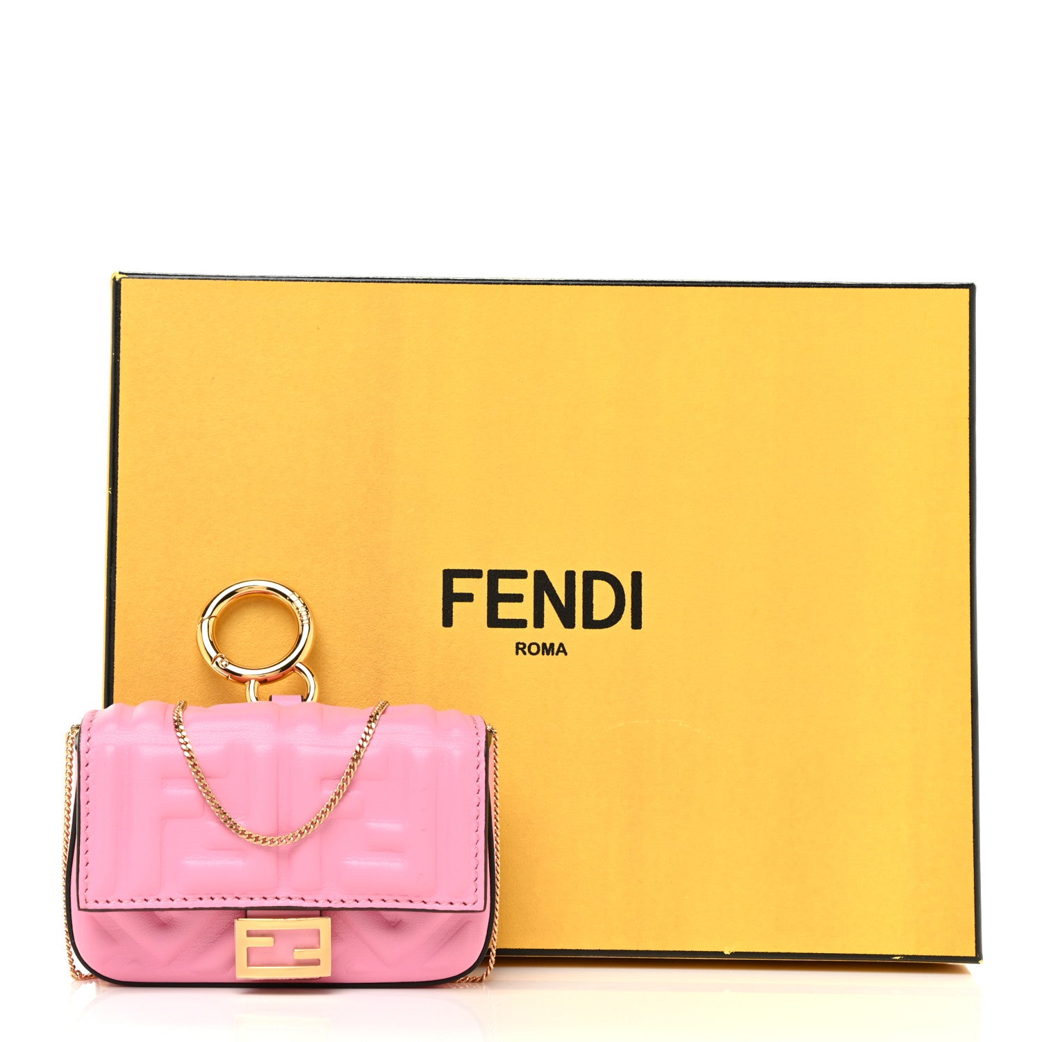 Fendi Nappa Matisse FF Embossed Nano Baguette Charm Lollypop 12 of 12