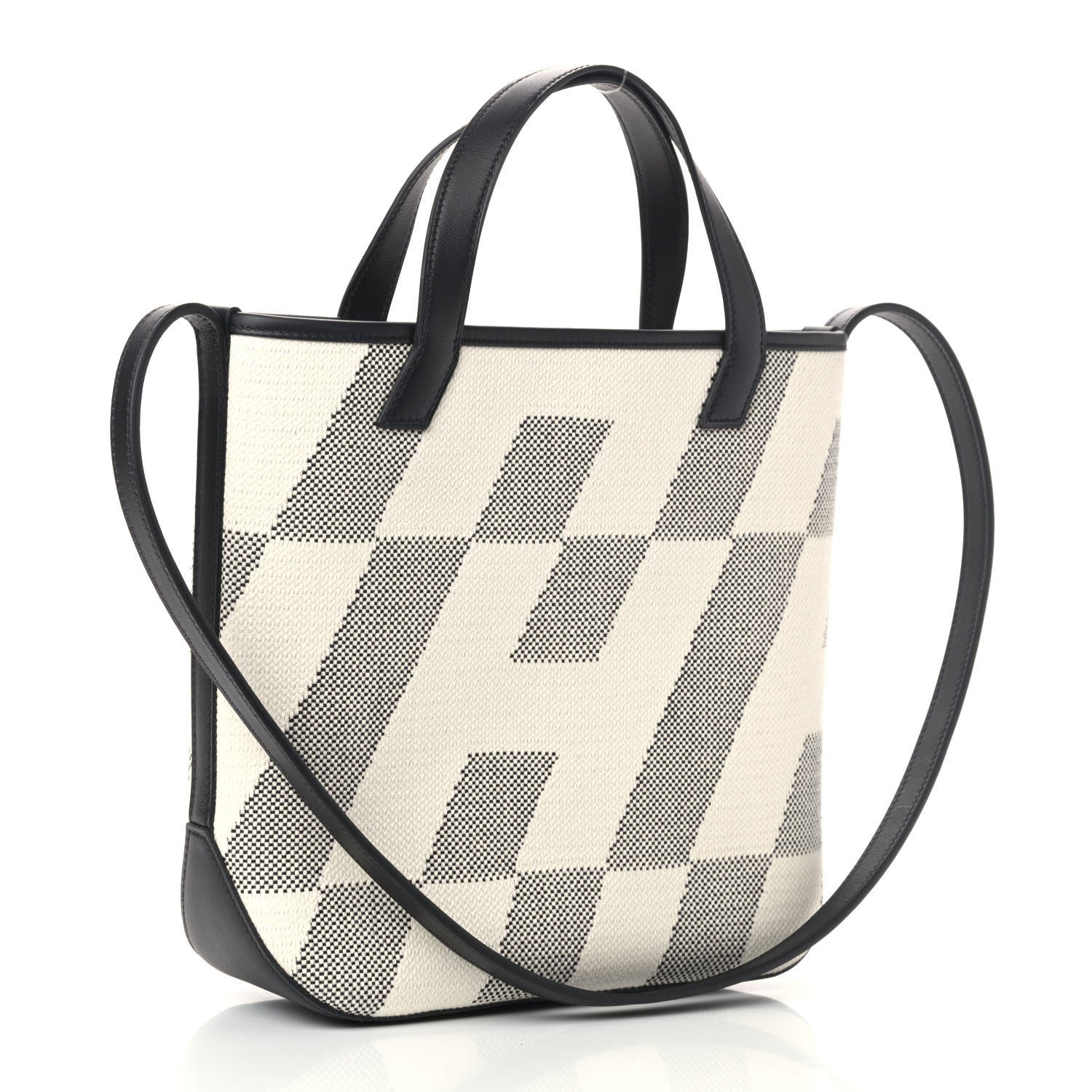 Hermes Swift H Canvas Cabas H En Biais 27 Black Ecru 2 of 8
