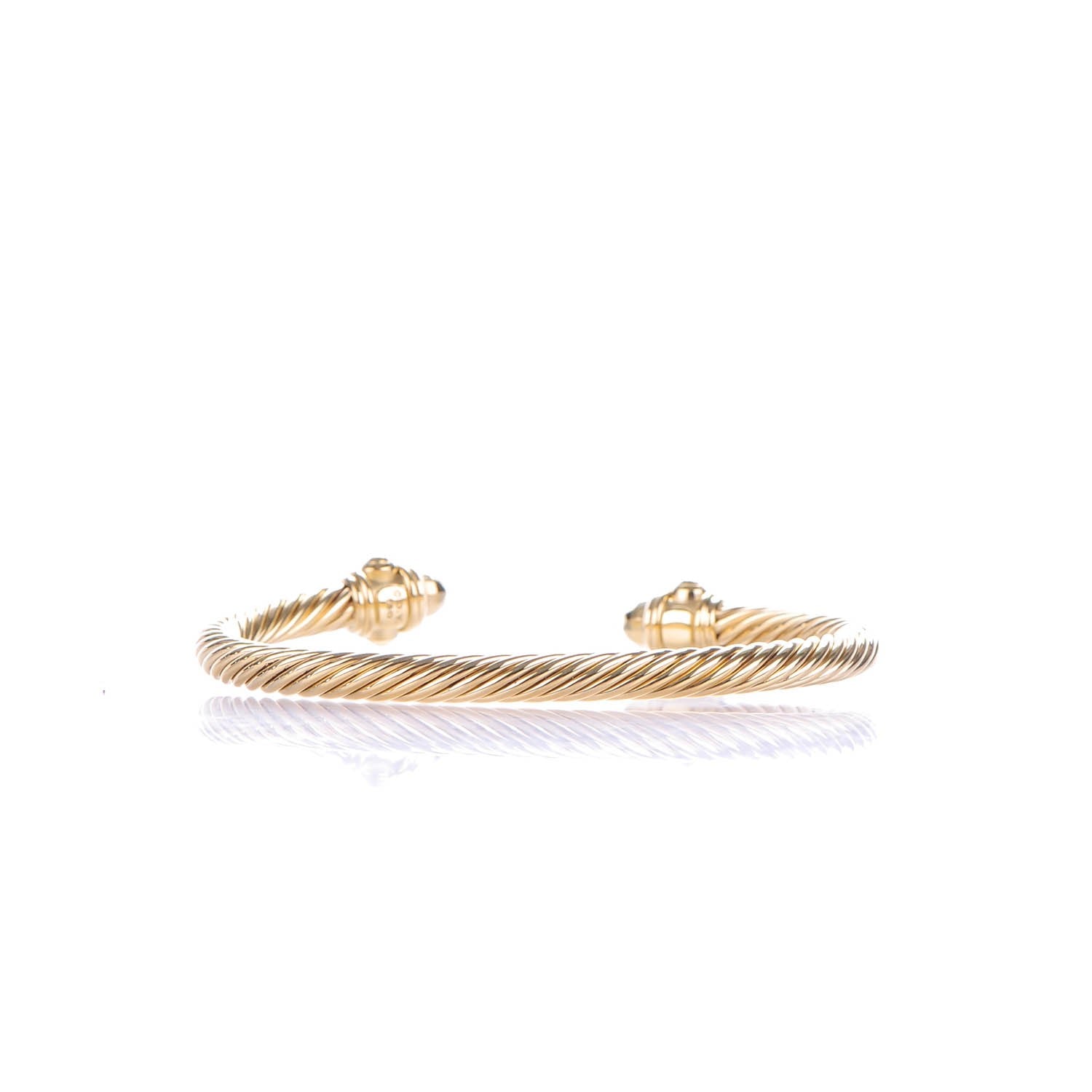 David Yurman 18K Yellow Gold 5mm Cable Renaissance Bracelet 3 of 5