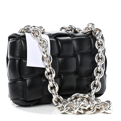 Bottega Veneta Lambskin Maxi Intreccio Padded Chain Cassette Crossbody Bag Black 2 of 8