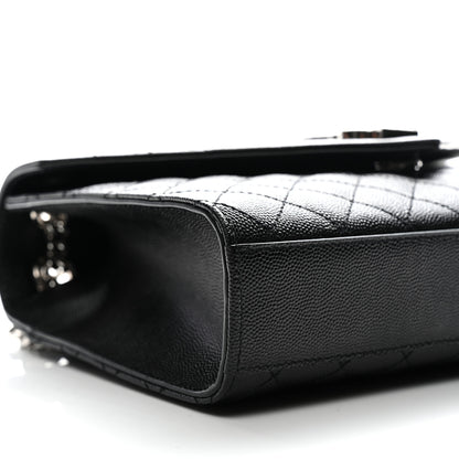 Saint Laurent Grain De Poudre Textured Mixed Matelasse Triquilt Medium Monogram Satchel Black 10 of 11
