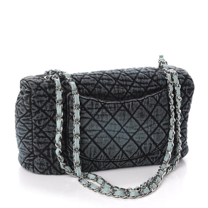 Chanel Denim Quilted Denimpression Flap Green Blue 4 of 11