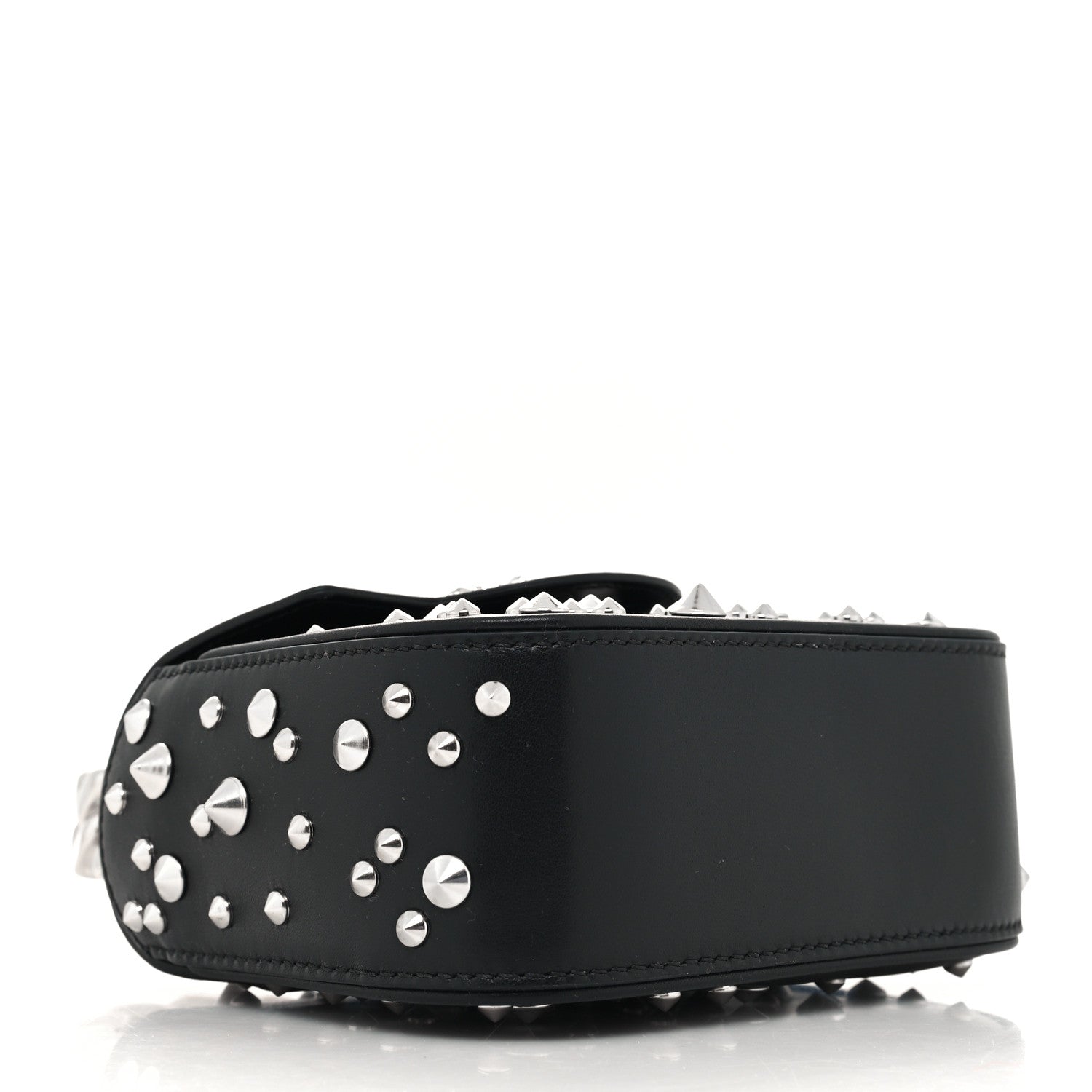 Versace Grained Calfskin Spiked Micro La Medusa Bag Black 4 of 9