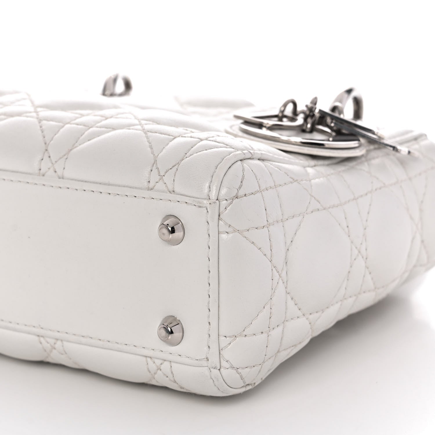 Christian Dior Lambskin Cannage Mini Lady Dior White 11 of 14