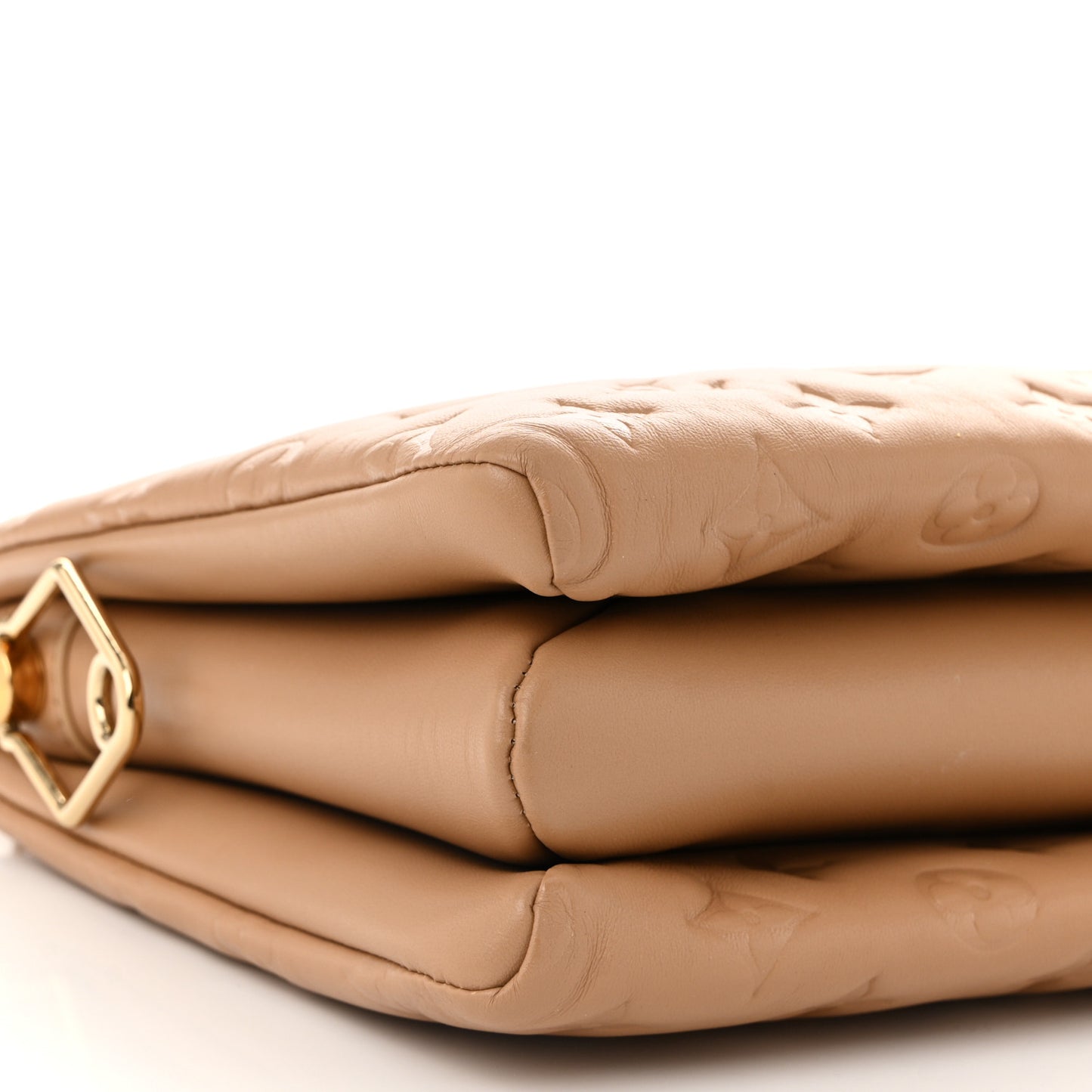 Lambskin Embossed Monogram Coussin PM Camel