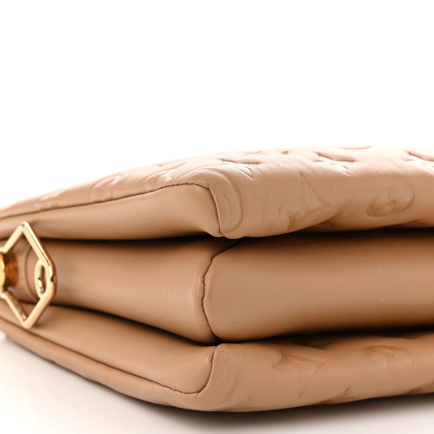 Louis Vuitton Lambskin Embossed Monogram Coussin PM Camel 8 of 9