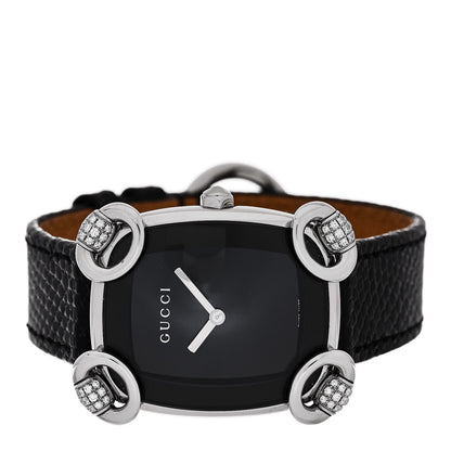 Gucci Stainless Steel Lizard Diamond 28mm Horsebit Quartz Watch Black 2 of 4
