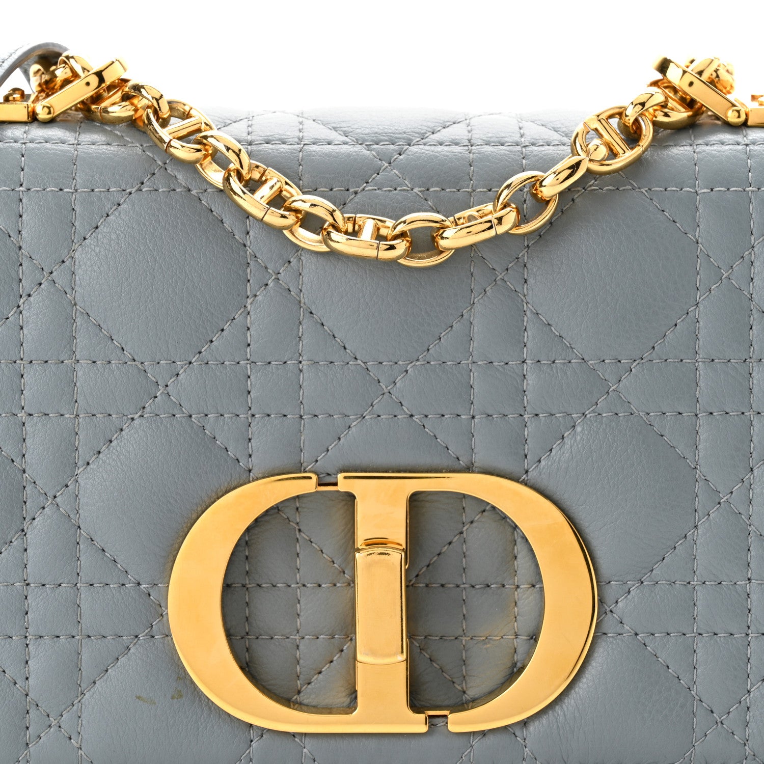 Christian Dior Calfskin Cannage Small Caro Bag Cloud Blue 8 of 10