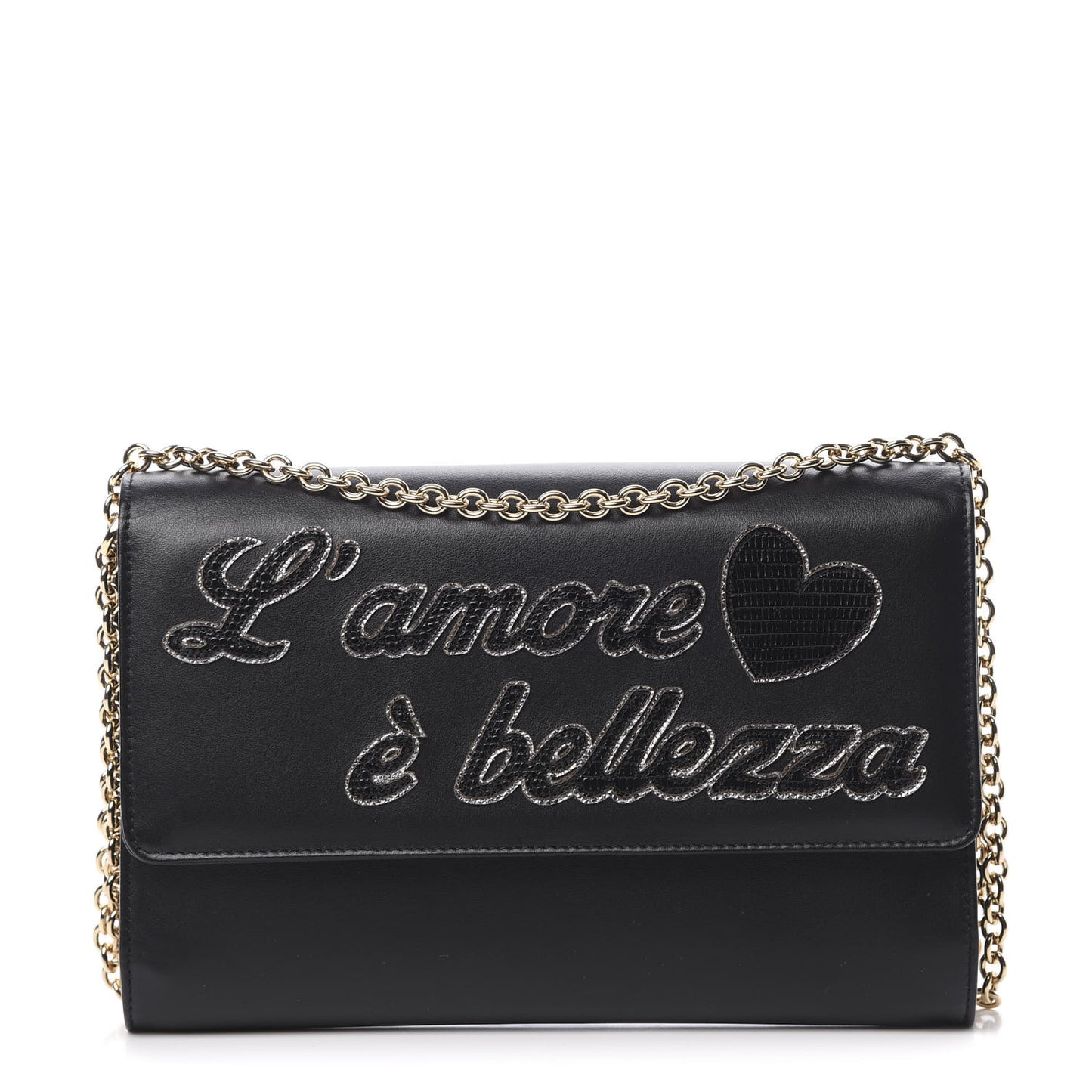 Vitello L'Amore Bellezza Chain Wallet Black