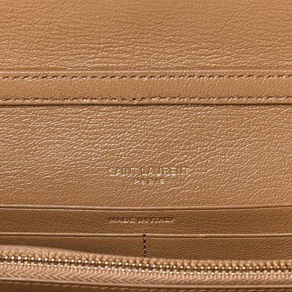 Saint Laurent Lambskin Diamond Quilted Becky Chain Wallet Gold Sand 6 of 14