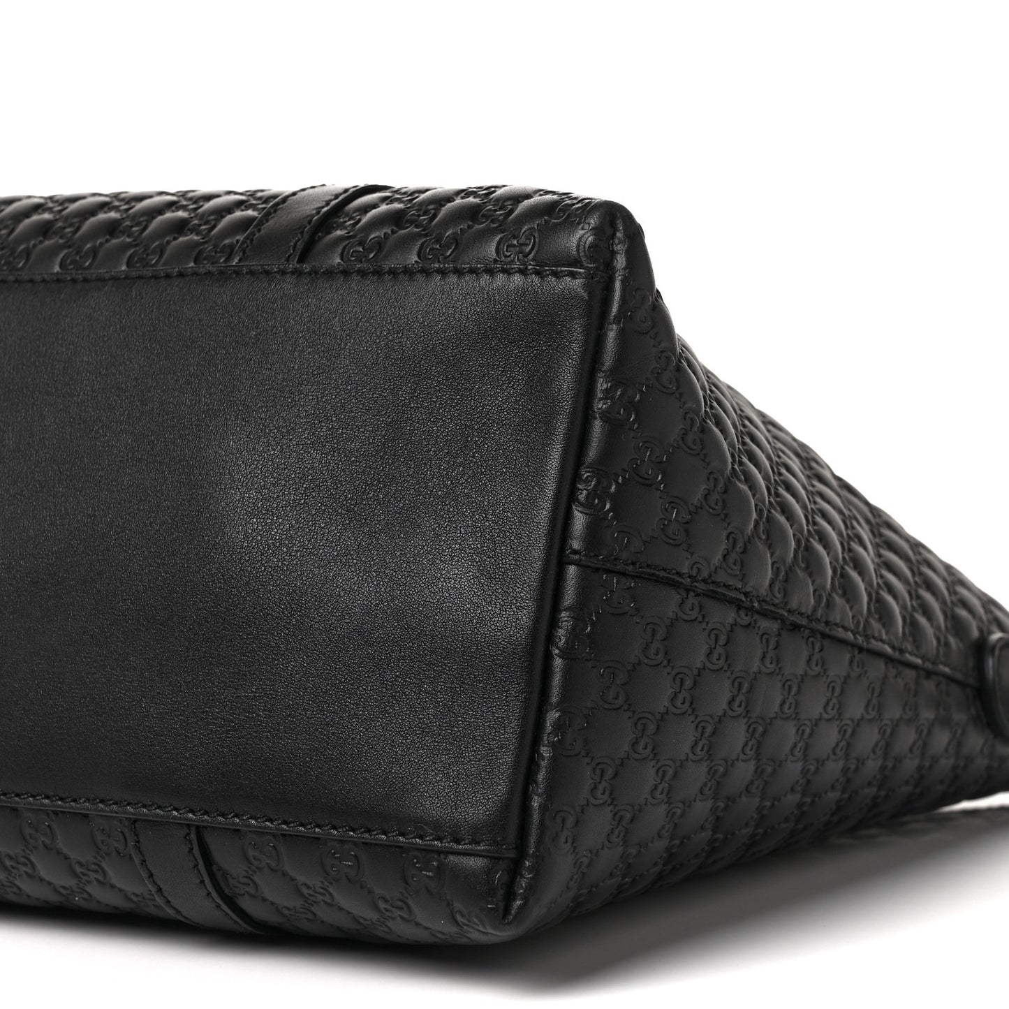 Soft Microguccissima Small Zippered Satchel Black