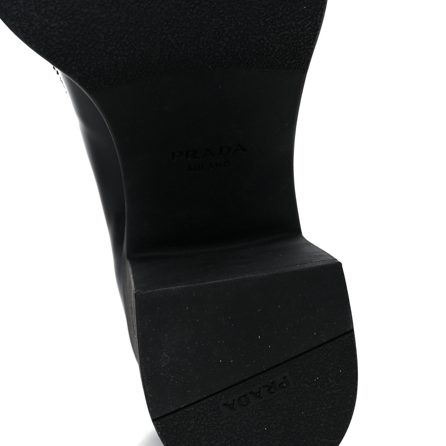 Prada Spazzolato Metal Triangle Logo 85mm Loafers 40 Black 8 of 10