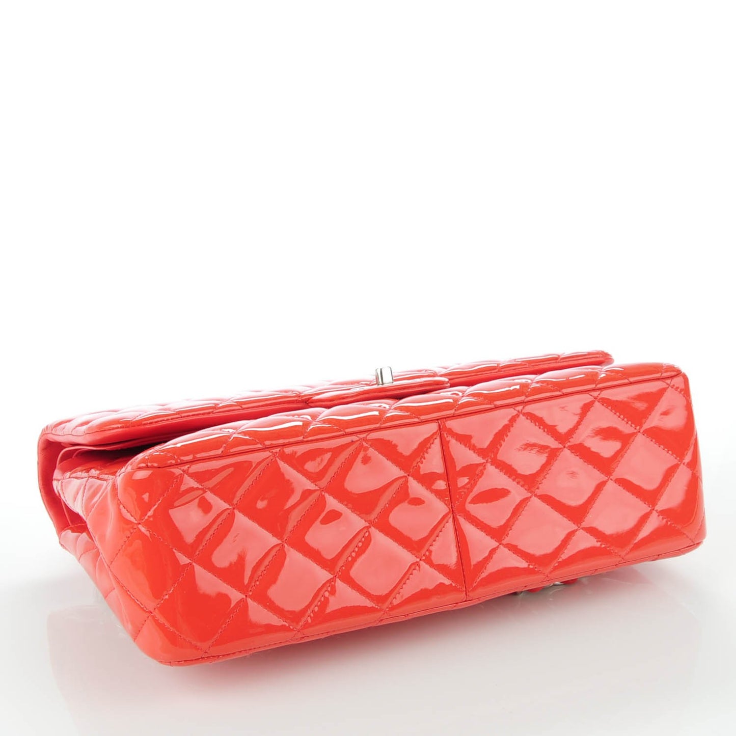 Patent Quilted Jumbo Double Flap Red