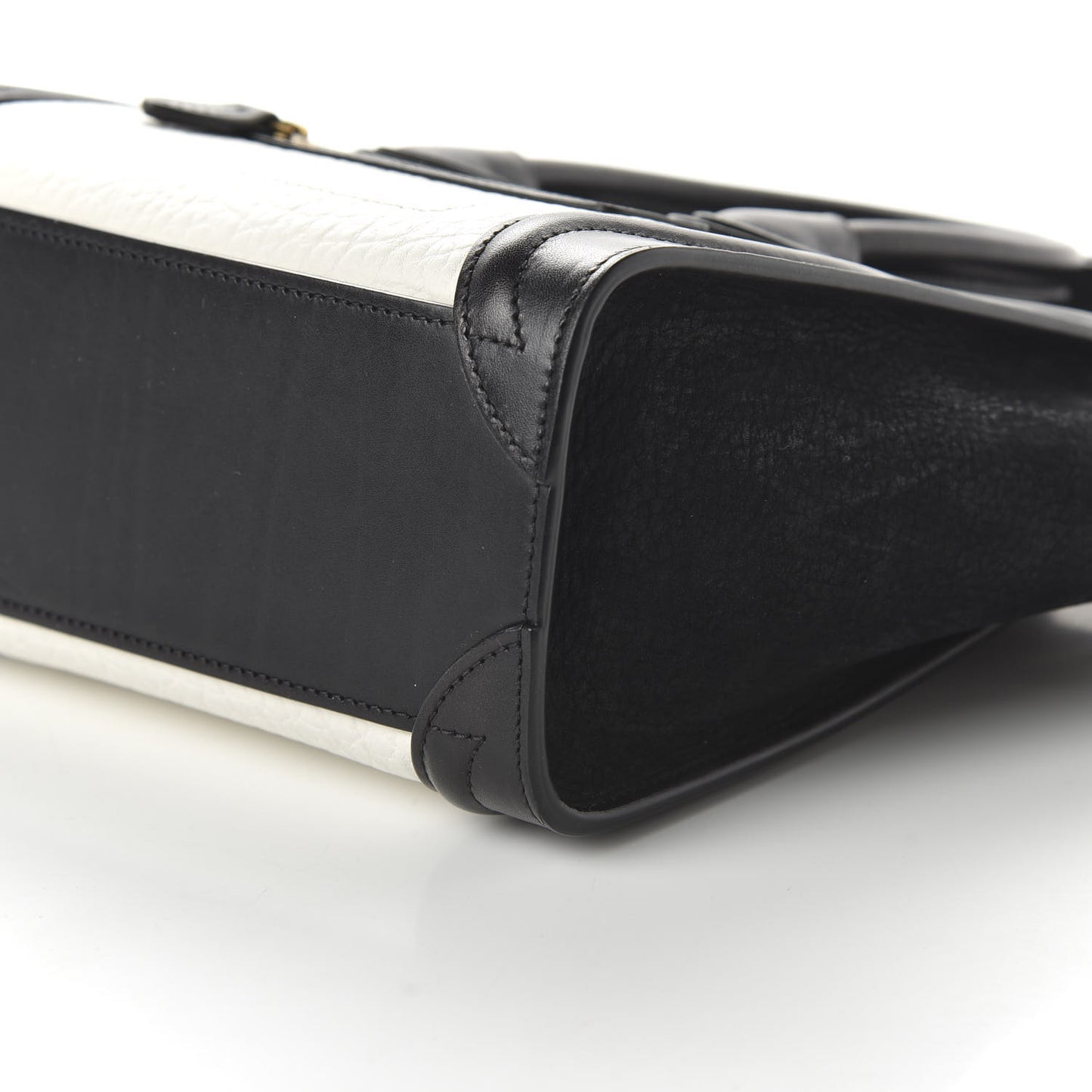 Bullhide Calfskin Nubuck Bi-Color Nano Luggage Black White