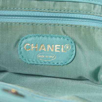 Chanel Lambskin CC Stitched Tote Turquoise 6 of 21