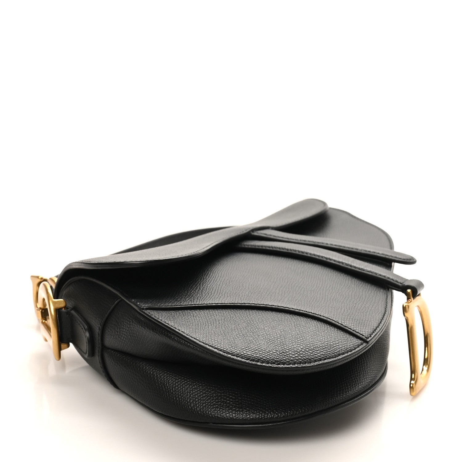 Christian Dior Grained Calfskin Saddle Bag Black 1818715