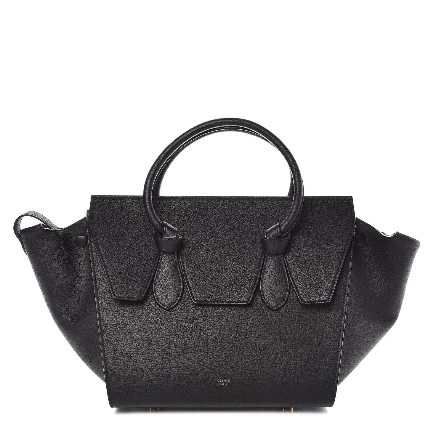Crisped Calfskin Mini Tie Knot Tote Black
