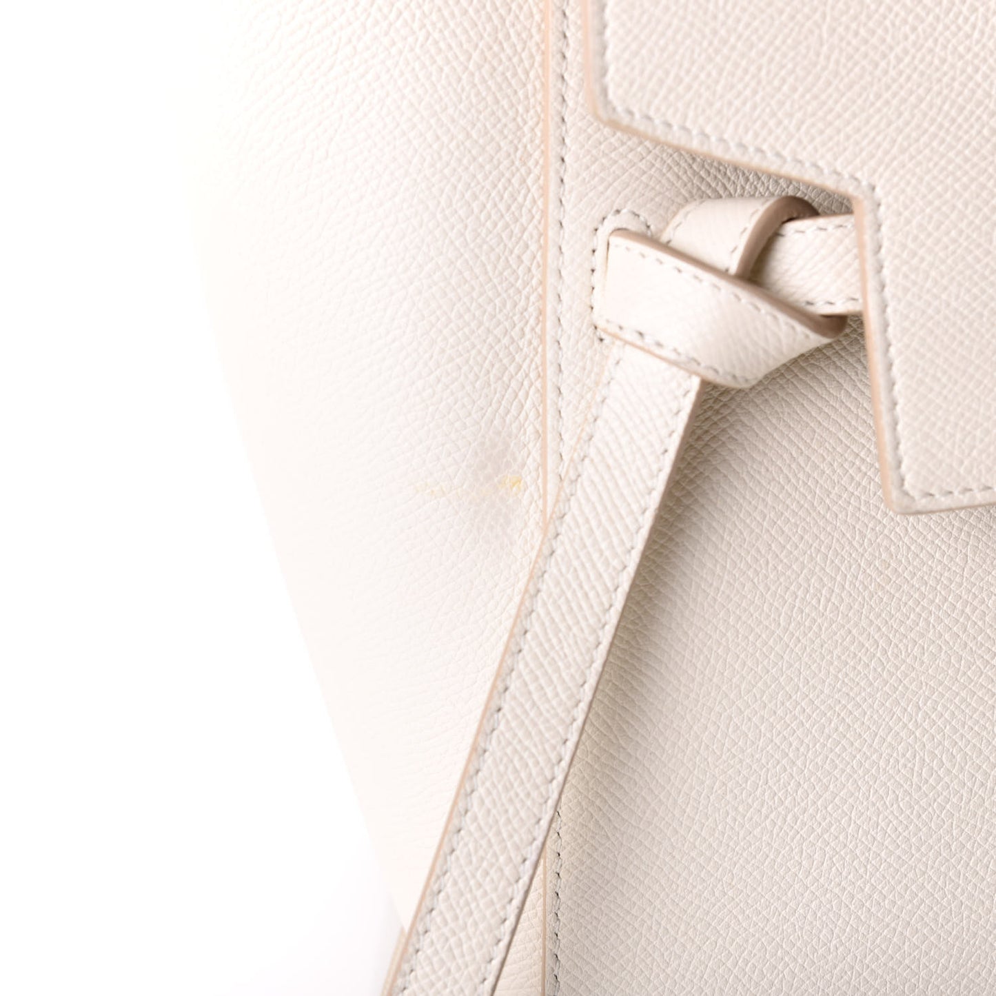 Baby Grained Calfskin Micro Belt Bag White