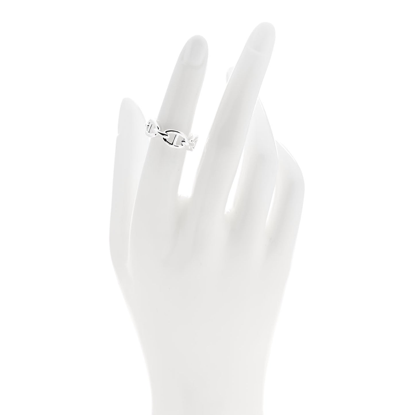 Sterling Silver PM Chaine d'Ancre Enchainee Band Ring 50 5.25