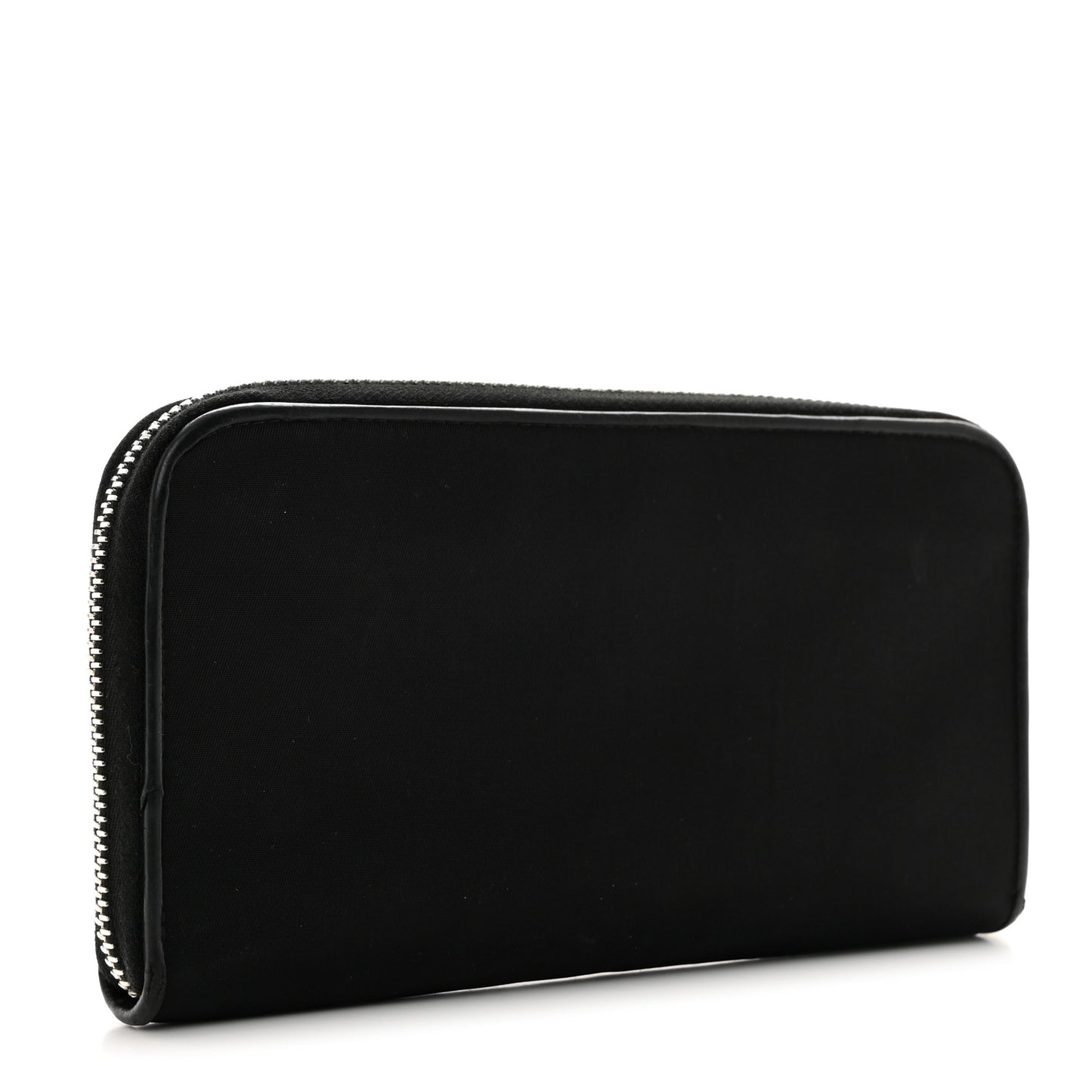 Tessuto Nylon Beaded Bear Zip Around Wallet Black