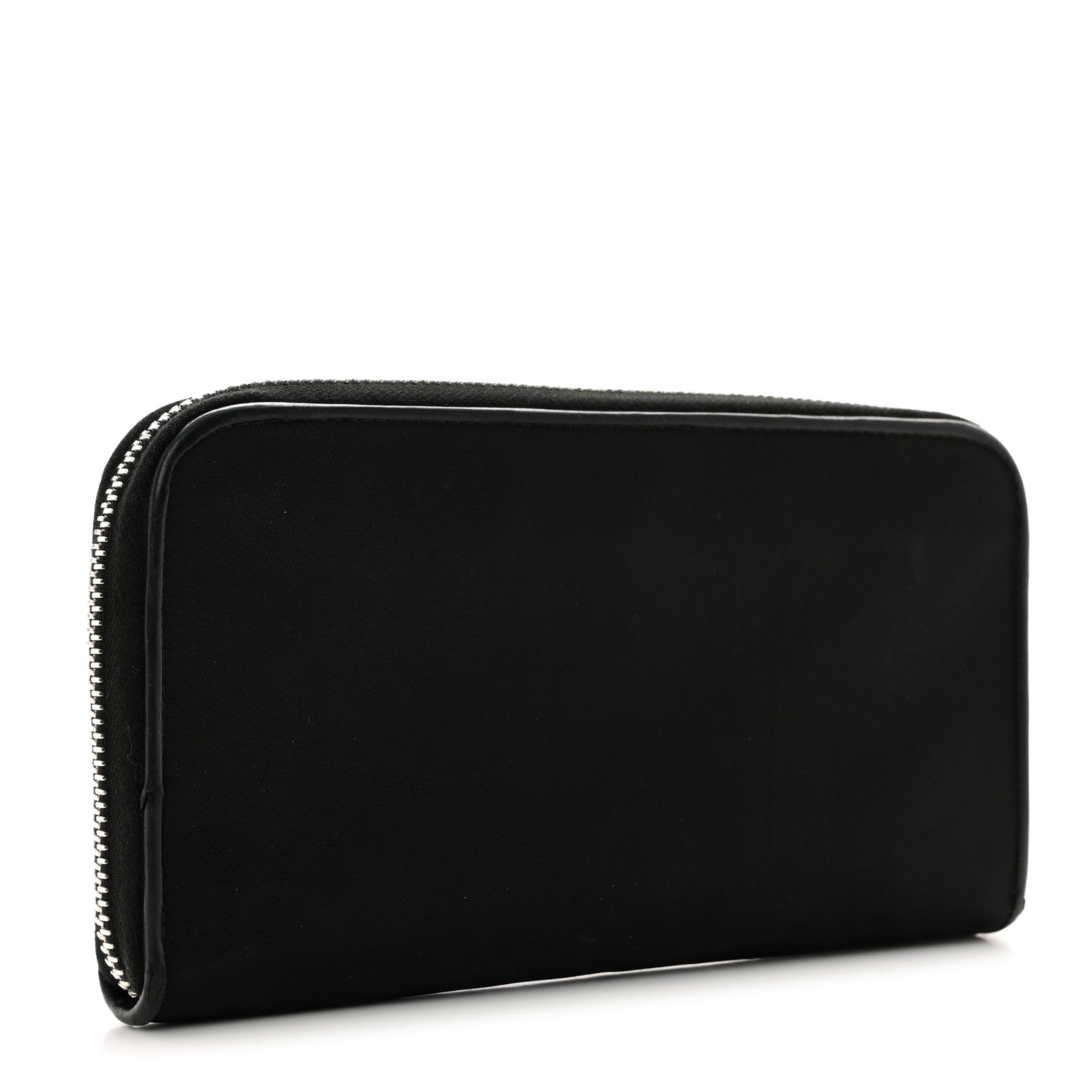 Prada Tessuto Nylon Beaded Bear Zip Around Wallet Black 3 of 9