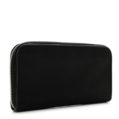 Prada Tessuto Nylon Beaded Bear Zip Around Wallet Black 3 of 9