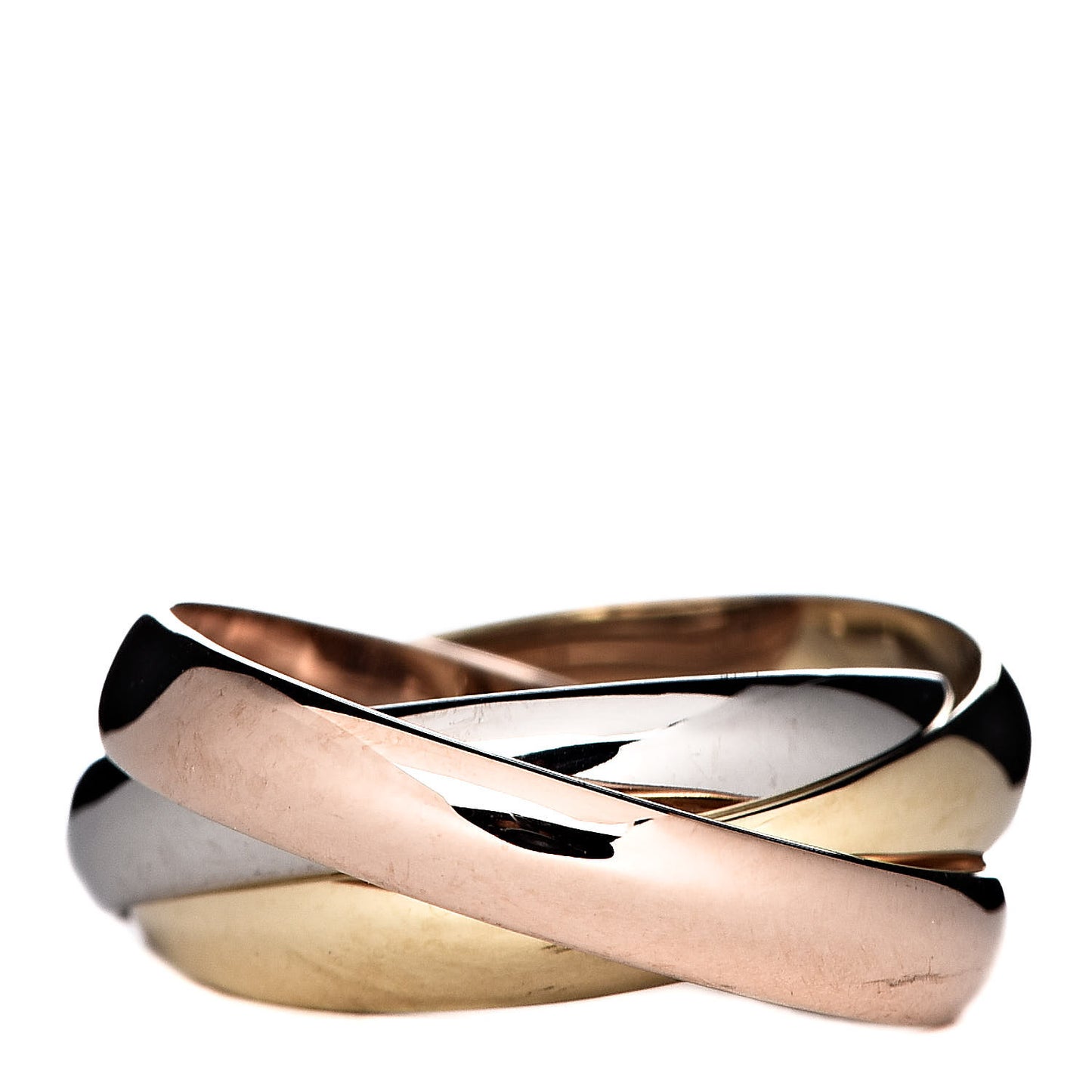 18K Pink Yellow White Gold Classic Trinity Ring 52 6
