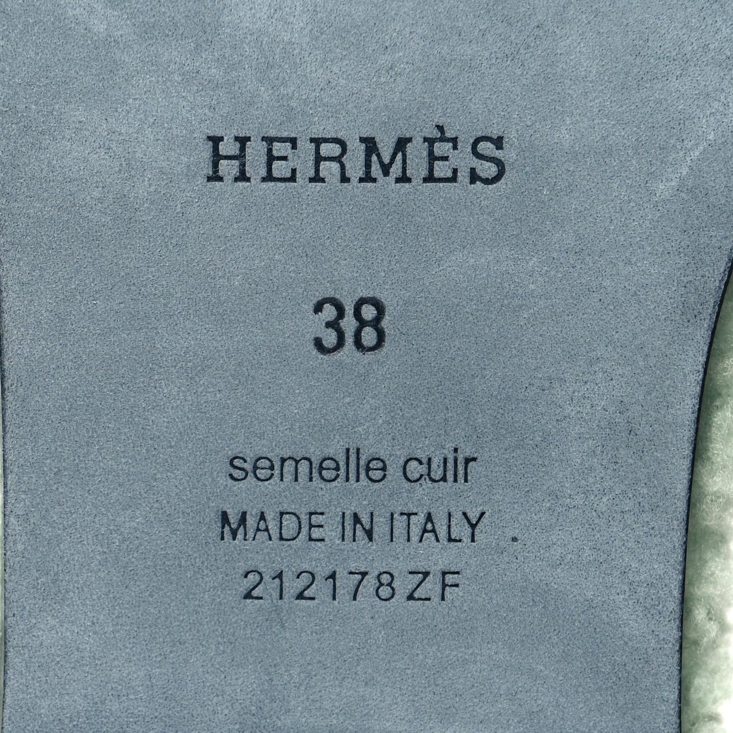 Hermes Woolskin Oran Sandals 38 Vert D’Eau 7 of 7
