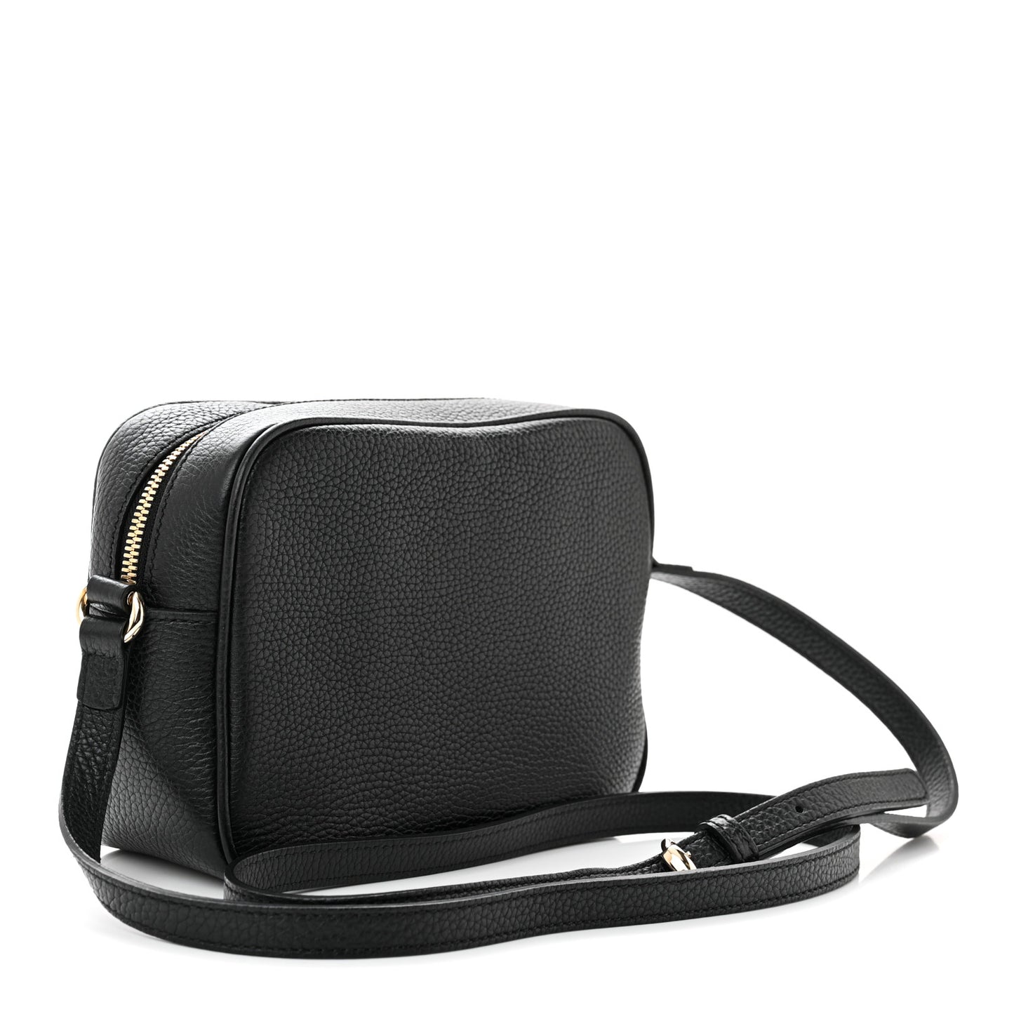 Pebbled Calfskin Small Soho Disco Bag Black