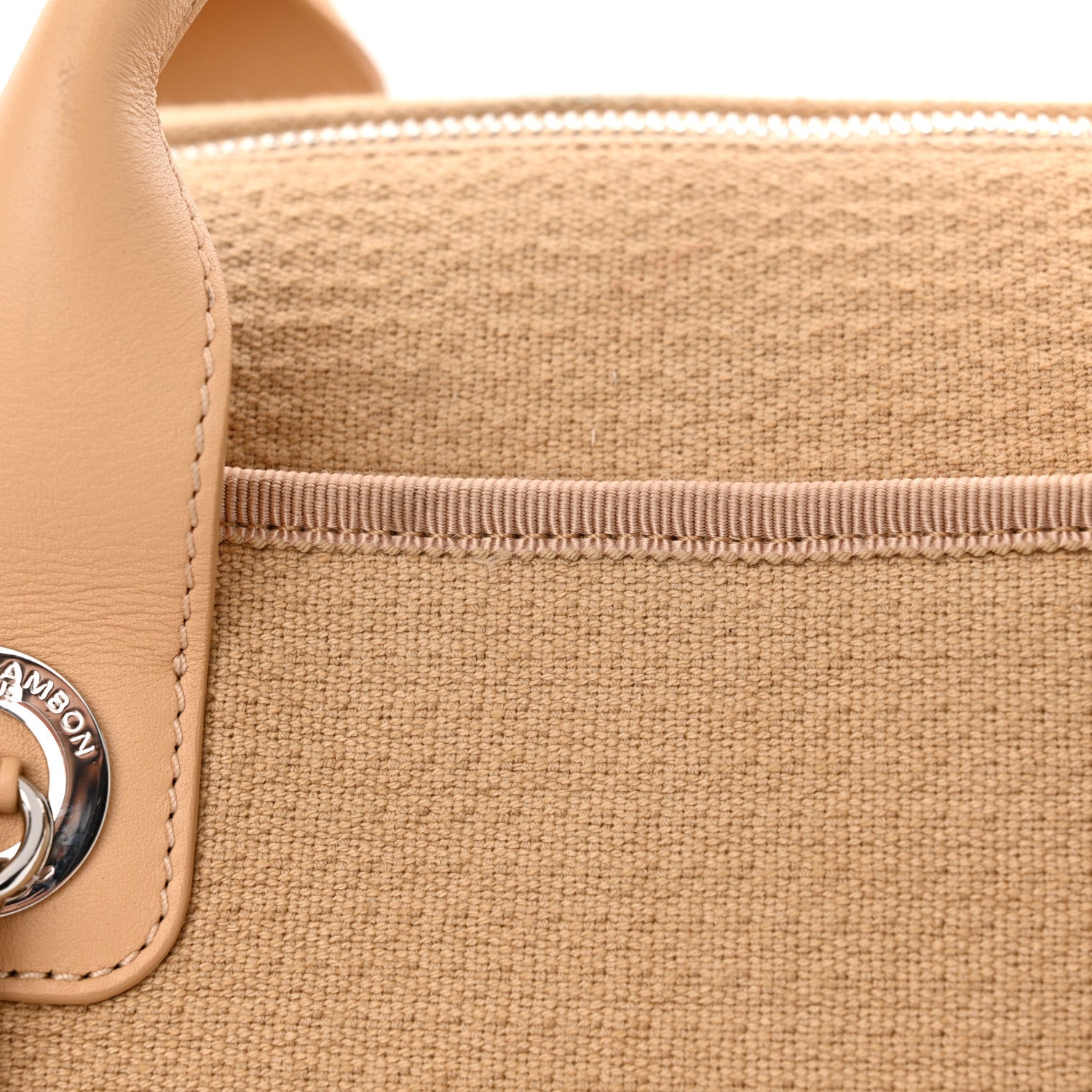 Chanel Canvas Deauville Bowling Bag Beige 12 of 18